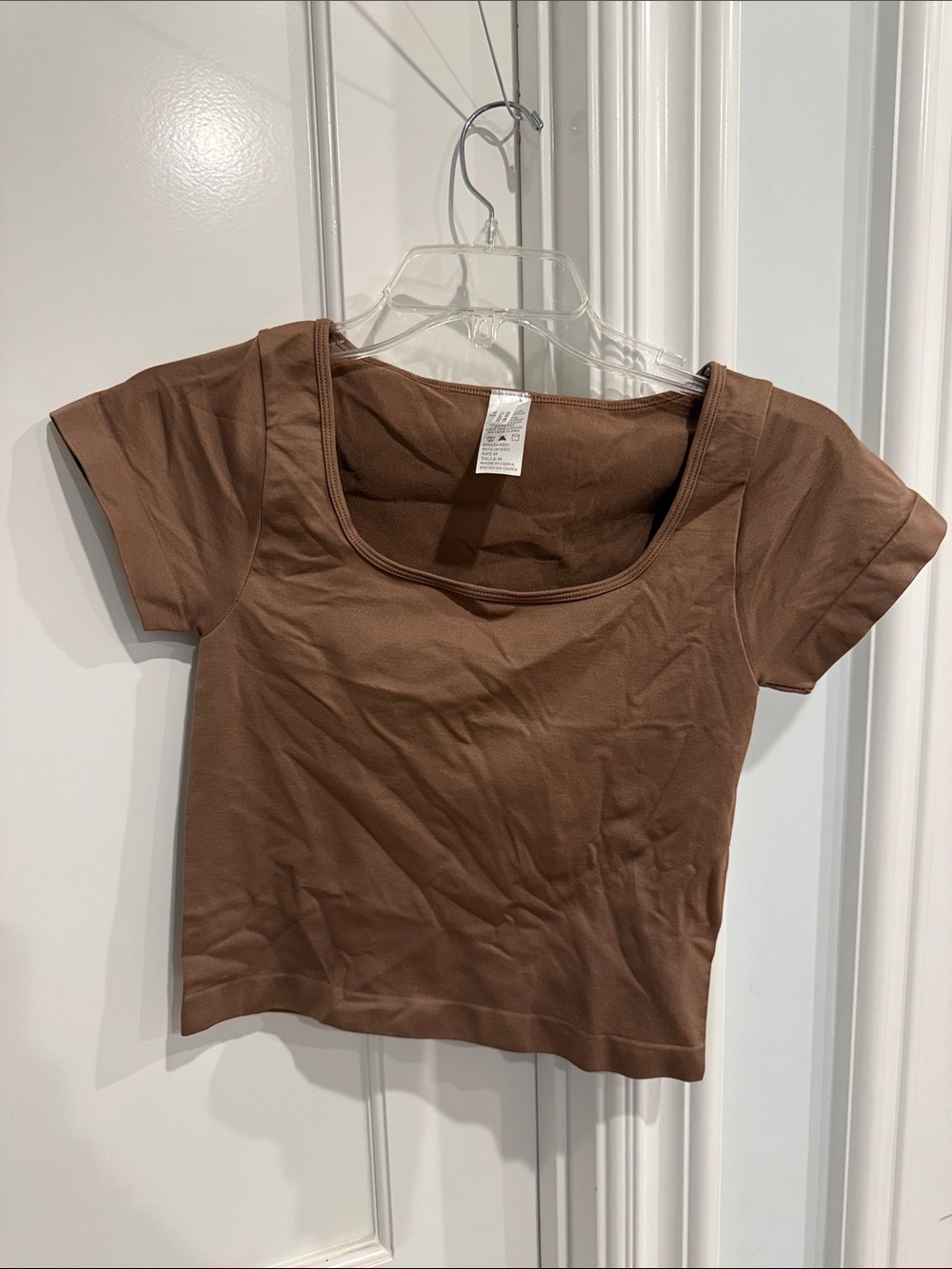 Cotton On Chocolate Brown Scoop Neck Cropped Tee